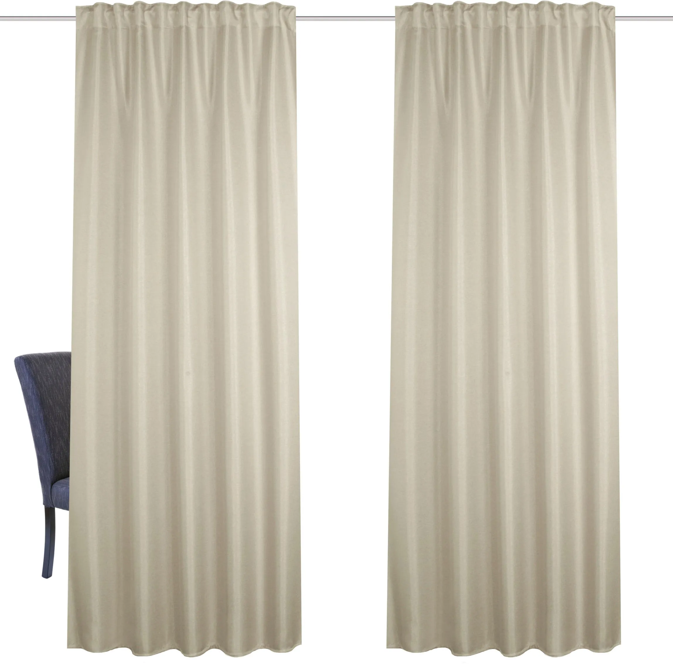 Home Basics Gardine »2er JOHN«, (2 St.), Verdunklungsschal Home Basics taupe 225 cm