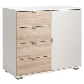 Priess Sideboard 82 x 71 x 38 cm Weiß / Eiche