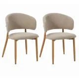 Livetastic Stuhl-Set Yuka Eiche, Sand, Metall, Textil, 54x79x54 cm, Esszimmer, Stühle, Esszimmerstühle, Esszimmerstühle-Set