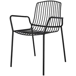 Mori Outdoor Stuhl aus Stahl schwarz mit Armlehnen