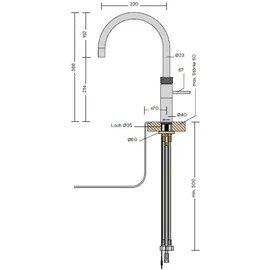 Quooker Fusion Round Wasserhahn Edelstahl