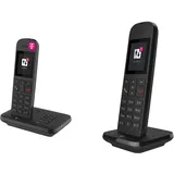 Telekom Telefon schnurlos Sinus A12 mit Anrufbeantworter & Telekom Festnetztelefon Speedphone 12 in Schwarz schnurlos | Zur Nutzung an aktuellen Routern mit DECT-CAT-iq Schnittstelle, 5 cm Farbdisplay