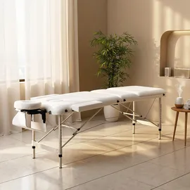 Homcom Massageliege Weiß, 215B x x 61-84H cm