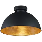 meineWunschleuchte LED Deckenlampe mit Lampenschirm in Schwarz & Gold, Ø31cm