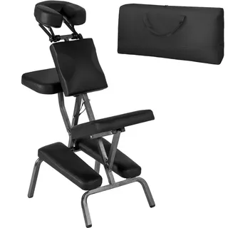 Tectake Massagestuhl aus Kunstleder - schwarz