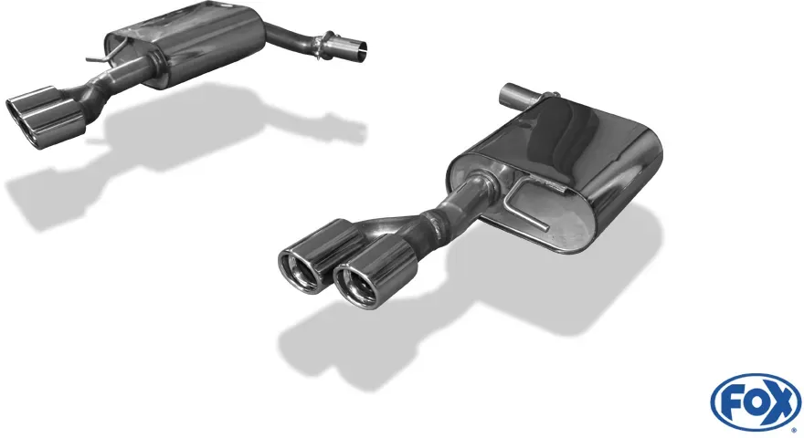 Fox Duplex Auspuff Sportauspuff Sportendschalldämpfer für Audi A6 Typ 4F 2x76