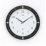 AMS Funkwanduhr F5854 (Quarzuhr,Wohnzimmer,Esszimmer,Küche,Arbeitszimmer,Büro, Flur) schwarz