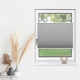 deco-raum Plissee Basic 85 x 210 cm grau