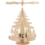 Kunstgewerbe Katja Taulin Weihnachtspyramide Kurrende mit Mütze - Höhe: 62 cm, Handarbeit aus dem Erzgebirge beige