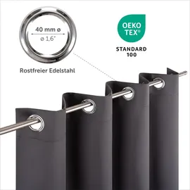 Blumtal 2er Set: Blickdicht - Thermovorhang – Kälteschutz, Wärmeisolierend – Anthrazit - Dunkelgrau