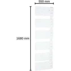 Design Heizkörper Pieve weiß gebogen 550x1680 mm Bad- und Handtuch-Heizkörper 10,1 L