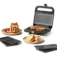 Ufesa Robson 3-in-1-Sandwichtoaster, 850 W, austauschbare Grillplatten, Waffeln und Sandwich, antihaftbeschichtet, 21,6 x 12 cm, Temperaturanzeige, kalter Griff, Sicherheitsverschluss