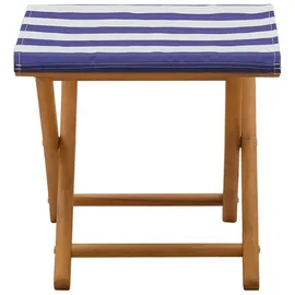 vidaXL Liegestuhl 2 pcs Massives Eukalyptus Holz 2 St. blau/weiß