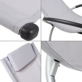 ECD Germany Schaukelliege 2er Set 200 x 60 x 80 cm Hellgrau