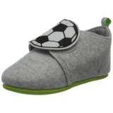 Playshoes Filz Hausschuh, grau Fußball, 28 EU