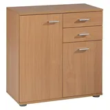 calitan furniture Kommode SOLO, Buche Dekor - B 71 cm - 2 Türen 2 Schubladen - 1 Einlegeboden