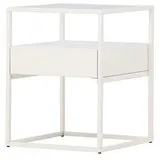 VCM Fortaleza Ecktisch 1 Schublade, 1 Regal Weiß.