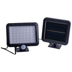 näve LED Flutlichtstrahler, Solarleuchte Außenstrahler Spots LED Gartenleuchte IP44 Sensor Schwarz