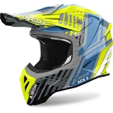 Airoh Aviator Ace 2 Proud, Motocrosshelm - Neon-Gelb/Blau/Grau/Schwarz - XL