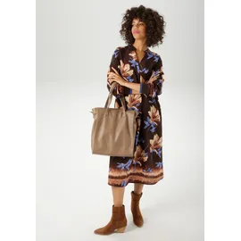 Aniston CASUAL Blusenkleid Blumendruck Beige/Blau/Braun 50