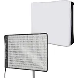 Walimex pro Flex LED 500 Bi Color Leuchtmatte Set inkl. Softbox, 50 W Flächenleuchte, flexible Studioleuchte dimmbar, Soft Box 50 x 36 x 10 cm für weiches Licht