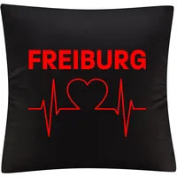 Multifanshop Kissenbezug - Freiburg - Herzschlag - Druck rot