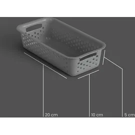 ProHome Aufbewahrungskorb 0,7L mit Griffen 20 x 10 x 5 cm schwarz