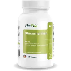 HerbBio Glucomannan 500mg natürliche Sättigungskapseln 90 St