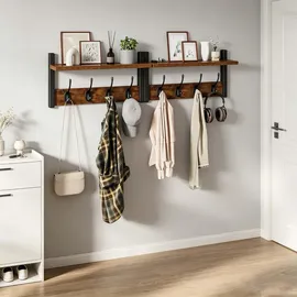 Relaxdays Wandgarderobe 2er Set Braun