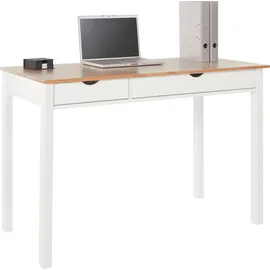 Home Affaire Schreibtisch HOME AFFAIRE "Gava", beige (natur, weiß, weiß, natur), B:120cm H:80cm T:60cm, Tische, Schreibtisch, massives Kiefernholz, für das home office, Breite 100/120/140 cm