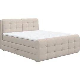 Cotta Boxspringbett COTTA "Fort mit Bettkasten, inkl. Topper", beige, B:201cm L:228cm, 100% POLYESTER (PES), Komplettbetten, Boxspringbett, erhältlich in verschiedenen Breiten (160cm, 180cm & 200cm), Topseller