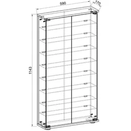 VCM Hängevitrine Glasvitrine Relas L