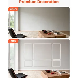 Vevor Wandform-set, 3er-pack, 78,99/80,01/60,96/90,93cm Stuckleisten aus Lackierbarem Polystyrol, Wandleiste, Zierleiste für Wände, Friesleisten ...