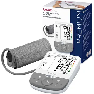 Beurer BM 53 Oberarm-Blutdruckmessgerät, made in Europe, klinisch validiert, AFib-Erkennung zur Schlaganfallprävention, Risikoindikator, Armumfänge 22-42cm, Datenübertragung zu Apple Health und co.