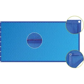 Aqualux Solarplane, Solarfolie für Pool oval, Größe wählbar, 400 μm, Rand umsäumt Luftpolster-Abdeckplane oval für Becken 420 x 800 cm blau, 400 μm