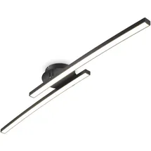 B.K.Licht - Deckenlampe mit warmweißer Lichtfarbe, 12 Watt, 1300 Lumen, LED Deckenleuchte, LED Lampe, Wohnzimmerlampe, Schlafzimmerlampe, Küchenlampe, Deckenstrahler, 57,5x12x8,3, Schwarz