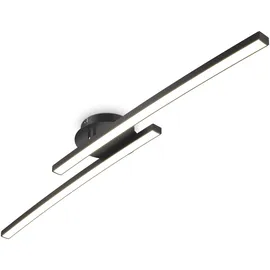 B.K.Licht - Deckenlampe mit warmweißer Lichtfarbe, 12 Watt, 1300 Lumen, LED Deckenleuchte, LED Lampe, Wohnzimmerlampe, Schlafzimmerlampe, Küchenlampe, Deckenstrahler, 57,5x12x8,3, Schwarz