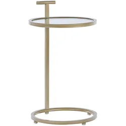 Beistelltisch SHELBY Sicherheitsglas Gold