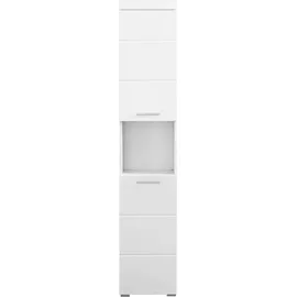 WELLTIME Avena Hochschrank 37 x 31 x 190 cm Weiß Kunststoff, Metall, MDF, Massivholz