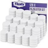 Filzada® 128x Filzgleiter Selbstklebend - Ø 20 mm (rund) - Weiß - Profi Möbelgleiter Filz Mit Idealer Klebkraft