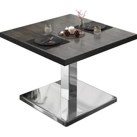 GGM Möbel Bistro Loungetisch 80 x 80 x 41 cm Wenge/Edelstahl