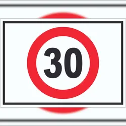 Tempo 30 km/h Geschwindigkeitsbegrenzung Aufkleber Symbol A0 (841x1189mm)