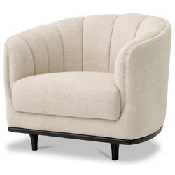 Casa Padrino Luxus Sessel Beige / Schwarz 87 x 86 x H. 74,5 cm - Wohnzimmer Sessel - Hotel Sessel - Wohnzimmer Möbel - Hotel Möbel - Luxus Möbel - Wohnzimmer Einrichtung - Luxus Einrichtung