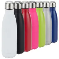 Relaxdays Trinkflasche Edelstahl, Weiß,Schwarz,Silber