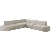 Fun Möbel Ecksofa Designersofa PALMA Stoff Ascot Beige Universal