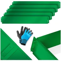 Kesser KESSER® Rasenkante Beeteinfassung Beetumrandung 5m 10m 15m 20m 25m 30m 35m 40m 45m 50m 100x14cm oder 100x18cm Beetbegrenzung Rasenbleche Mähkante Metall Palisade Beet Rasen. Inkl. Handschuhe