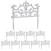 Relaxdays Beetzaun, 10er Set, Gusseisen, HxB: 27 cm,