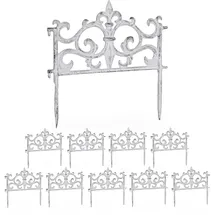 Relaxdays Beetzaun, 10er Set, Gusseisen, HxB: 27 cm,