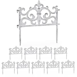 Relaxdays Beetzaun, 10er Set, Gusseisen, HxB: 27 cm,