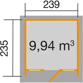 Weka Designhaus 263 2,39 x 2,35 m anthrazit